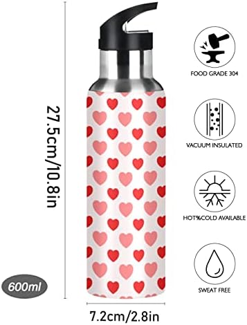 Бутилка за вода UMIRIKO Сърце Happy Valentine ' s Day, Термос със Сламен капак, 20 Грама, за деца, Момчета и Момичета,