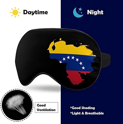 Флаг Карта на Венецуела Маска за сън с козирка за очи с Регулируема каишка Превръзка на очите, за да Пътуват със самолет