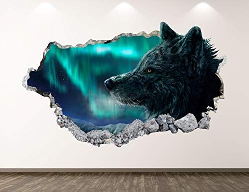 Западните Планински Вълк Стикер За стена, Арт Декор на 3D Разби Детски Стикер С Животни, Стенни Картини за Подарък За