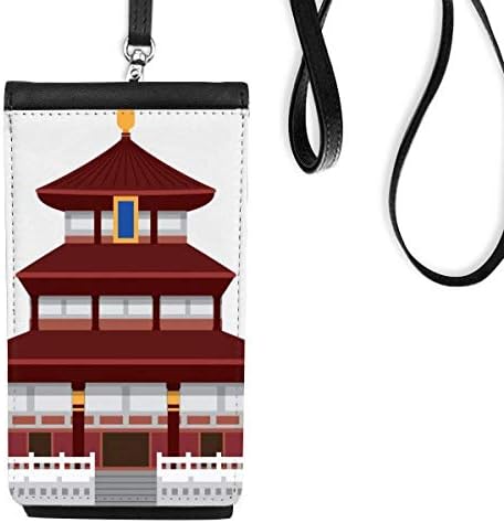 Китайски Архитектурен Храм Ориентир Шаблон На Формуляр На Телефона В Чантата Си Чантата Виси Мобилен Чанта Черен Джоба