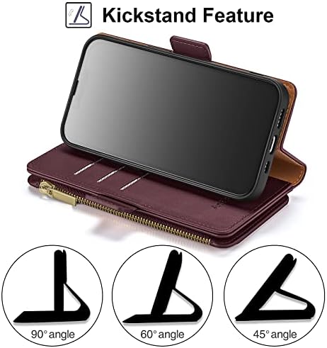 Antsturdy за Samsung Galaxy A03S Чанта-портфейл за САЩ 【Заключване RFID】【Джоб с цип】【7 Слотове за карти 】 Защитен калъф-награда