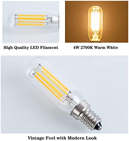 E14 Led Лампа 4 Вата, което се равнява на 40 W, Led крушка-Канделябр, Топло Бяла 2700K T6, Прозрачна Реколта Лампа E14,