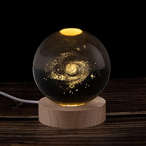 Лампа MesmerLuxe Planet с топла светлина - 3D Galaxy Night Light с дървена поставка - Led лампа за спалня, са най-добрият