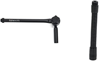 Рамка Gator Регулируем ъгъл на мини-лост стрели с блокировка; 9-инчов лост стрели (GFW-MIC-CLMPBM9) и еластична черна гъша шия за микрофон; Дължина 6 инча (GFW-MIC-GN6)