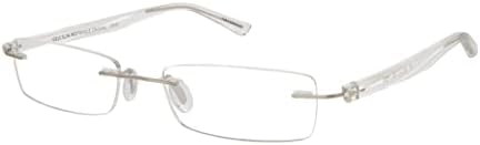 Scojo New York Gels Тънки Правоъгълни Очила за четене без Рамки, с дужками, покрити с Гума
