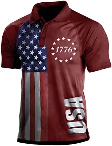 На 4 юли, Мъжки Ризи Поло С Къс ръкав, Бързосъхнеща Ежедневна Спортна Риза за голф игрище На Открито, Реколта Тениски