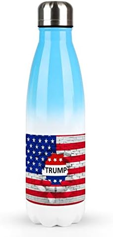Американският Флаг на САЩ и Тръмп 17 унции Спортна Бутилка За Вода От Неръждаема Стомана С вакуумна изолация В Формата