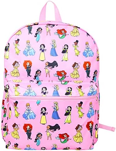 Дисни Пакет Раница принцеси, за малки деца - Комплект ученически пособия на Дисни с 16-инчов училищната чанта на принцеса,
