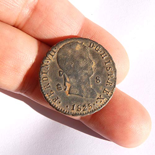 1825 година Испания Мента Сеговия името на Фердинанд VII Монета 8 Мараведи Добри детайли