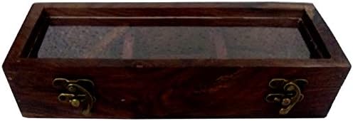 Дървена ковчег Purpledip: Калъф за 3 отделения с прозрачен капак - идеален за подправки, украса или дрънкулки (11872)