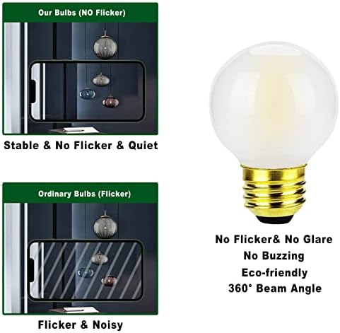 FLMAMT G16.5/G50 Led крушка на Едисон, Реколта Led лампа Дневна светлина E26 4 W 5000 К, Лампа за Полилеи 400лм, Матиран