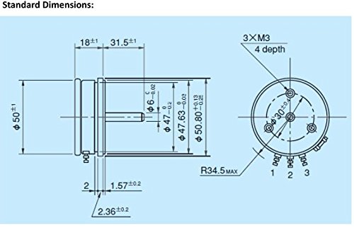 Точност ръководят Ротационен Потенциометър GOWE 1K 2K 5K 10K Японски потенциометър съпротива телени намотки Цвят на сензора: