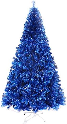 Коледно дърво DULPLAY със Сини гирлянди с дължина 7,8 Метра, ела на Премиум-клас на панти с метална стойка, Екологично