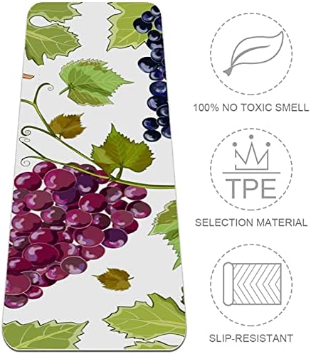 Дебела подложка за йога Siebzeh Grape Fruit Премиум-клас, в екологично Чист Гумена подложка за здраве и фитнес, нескользящий