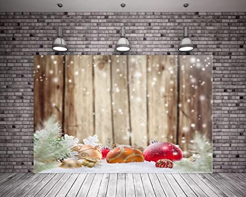 10X6,5 метра Коледна Дървена Фон Размита Светкавица Дървена Фон Коледни Борови Клони Снежна Сцена Семейни Фонове За Коледно