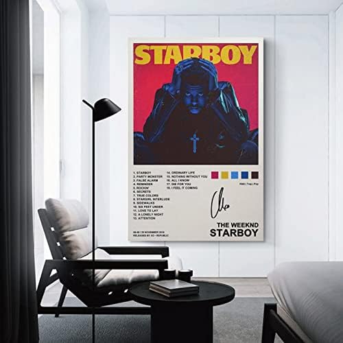 LOLIDE Starboy Плакат Печат върху платно Плакат Без рамка: 12x18 инча (30x45 см)