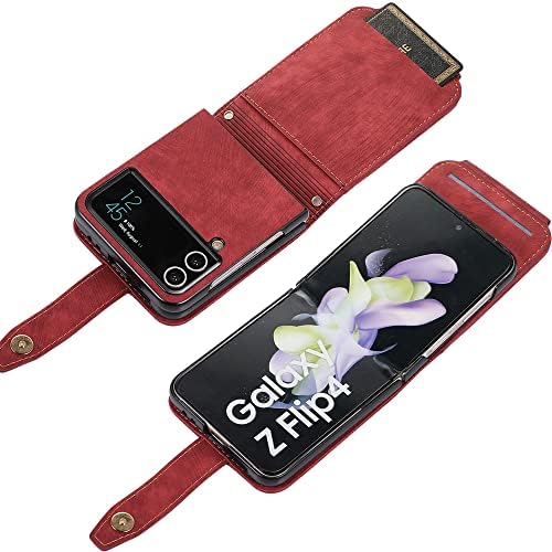 Чанта-портфейл KUDEX Galaxy Z Flip 4 с държач за карти, Оборудвана [Портфейл с цип], устойчив на удари Защитен Панти