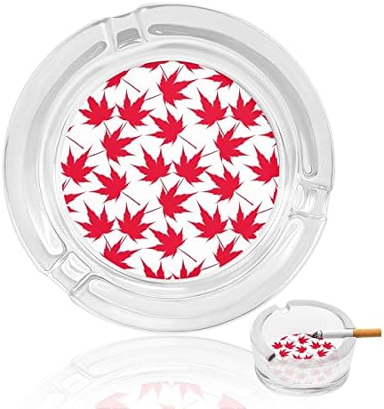 Канадски Червени Кленови Листа Стъклени Пепелници за Цигари Ветрозащитный кофа за Боклук С Принтом Необичайни Пепелници