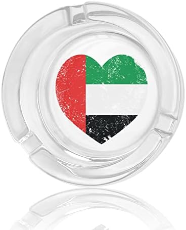Обединените Арабски Емирства Ретро Сърцето Флаг Стъклени Пепелници за Цигари Ветрозащитное Кошчето за боклук С Принтом