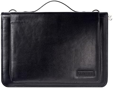 Черен кожен калъф-месинджър за лаптоп Broonel - Съвместим с ультрабуком CHUWI HeroBook Pro 14