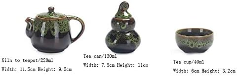 Преносим чай набор от XWOZYDR включва 1 Чайник С 4 чаши Чай, 1 чайника, Китайски Пътен Керамични Преносим Чаен комплект