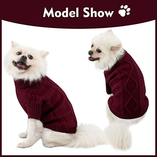 Зимата е Топъл, мек вълнен плат Пуловер за кучета, Топло Облекло за Кутрета, Мек Вязаный Пуловер за кучета със Средни