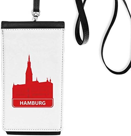 Хамбург Германия Червен Ориентир Телефон В Чантата Си Портфейл Окачен Мобилен Калъф Черен Джоба