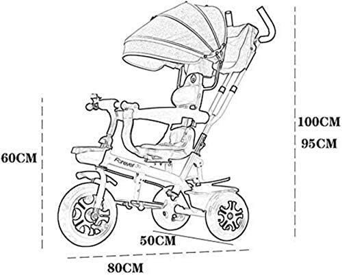Детска кола Триколка с логото, модул за Обучение под наем 4 в 1, Многофункционална детска количка, Триколка 1-3-6 години,