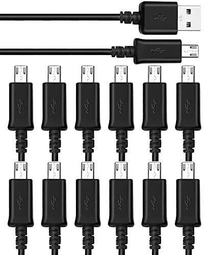 tekSonic [Кабел Micro USB в 12 опаковки, Маса, партида - 1 М / 3,3 метра, кабел за бързо зареждане, синхронизация на