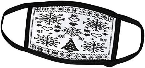 Комплект за бродиране коледно кръстат бод 3dRose, Черно-бели капаци за предната страна (fc_273647_1)