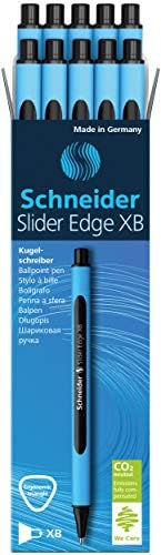 Химикалка химикалка Schneider Slider Edge XB (Екстра Широка), 1,4 мм, Светло Синьо тяло, Черни мастила, Кутия от 10 дръжки