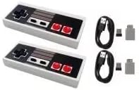 2 комплекта безжичен гейминг контролер за NES/SNES Wireless Classic Mini Controller е снабден с бутони A + B +
