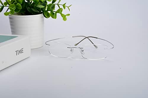 Eyekepper Титанов Очила За Четене Без Рамки Readers Мъже, Жени Сребро + 2,5
