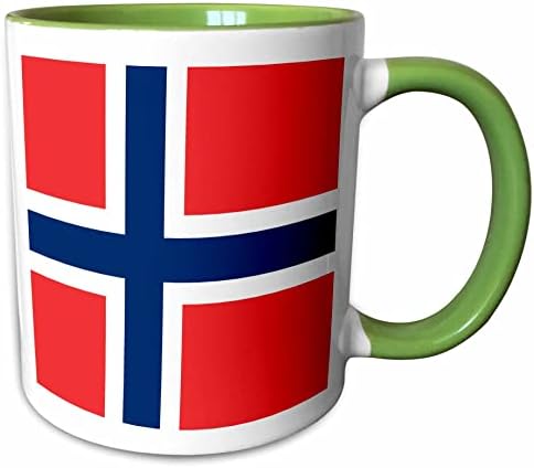 Чаша 3dRose с флага на Норвегия, 11 грама, керамични