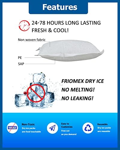 Пакети за сух лед Friomex и комплект изолирани кутии - Запазете свежестта на замразени храни, по време на плаване с използване