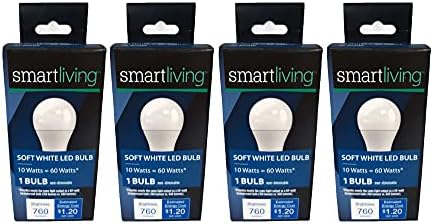Smartliving 60 W (смяна 10 W) 760 Лумена, Меки бели led лампи (4 крушки)