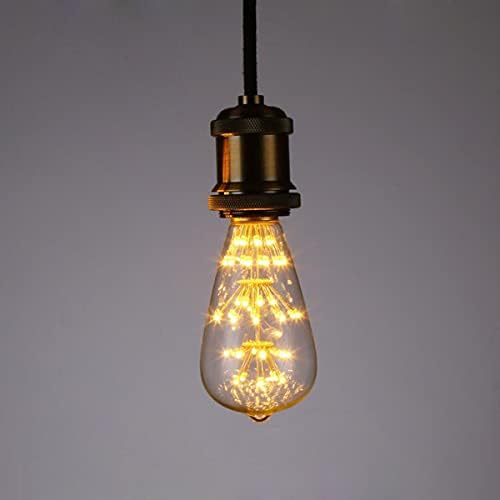 Реколта led крушка на Едисон ST64 Starry с независима светлинна колона, 3 W, ретро лампа Gypsophila Edison Топъл жълт цвят 2300K, Цокъл E26, 85-265 В идеален Прозрачен декоративни светлини,