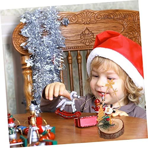 Yardwe 1бр Дядо Коледа q Версия Коледен Декор Метален Държач Стари Снимки Украса На Коледна Елха Дядо Мини Фигурки на