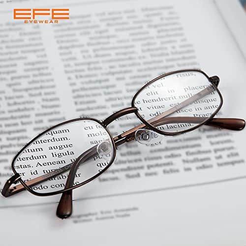 ЕФЕ Очила в Метални рамки, Ридеры за Мъже И Жени, На 2,5 Тел, Леки Очила с Пружинным тръба на шарнирна връзка, 4 опаковки