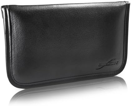 Калъф BoxWave, който е Съвместим с Sharp Aquos S3 (Case by BoxWave) - Луксозни Кожена чанта-месинджър, чанта-плик от