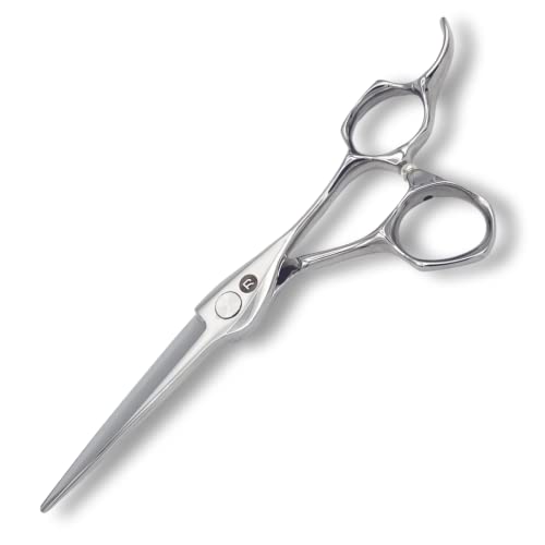 Диамантени Ножици за коса Saki Shears - Японската стомана VG10 - Професионални Ножици за подстригване на ниво майстор - 6 См - Дясна ръка - Врата със стил Журавля