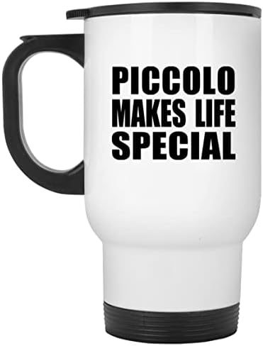 Designsify Piccolo Прави живота по-Специални, Бяла Пътна Чаша 14 грама, на Чаша от Неръждаема Стомана С Изолация, Подаръци
