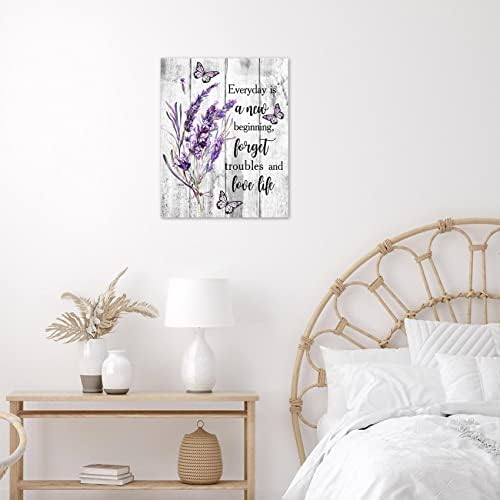 LB Laveder Стенно изкуство с цветя, Лилава Пеперуда с цветен печат върху Платно, Стенно Изкуство за Спални, Забавна Вдъхновяваща