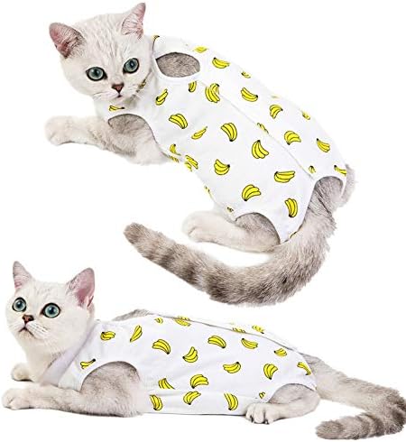 SMALLLEE_LUCKY_STORE Професионален Възстановителен костюм за котки при Рани на корема или кожни заболявания, Алтернатива на e-mail Яка, Послеоперационная облекло Срещу Вылизы
