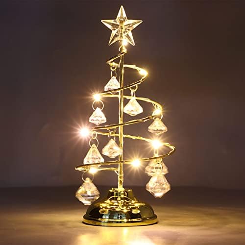 Led Кристални Коледно Дърво, Желязо Дърво С Коледните Покритие, Кристален Led Коледно Дърво със светлини, Десктоп Украшение