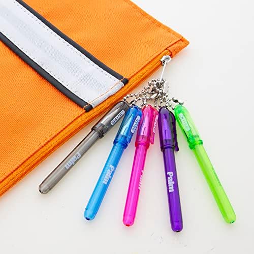 Химикалка писалка BAZIC Palm Mini Pens с ключодържател, Черно Мастило 1.0 mm с Удебелен шрифт (5 броя в опаковка), 1